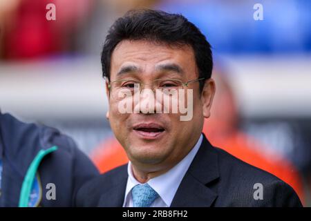 York, Großbritannien. 08. Juli 2023. Sheffield Wednesday Chairman Dejphon Chansiri während des Vorsaison Freundschaftsspiels York City gegen Sheffield Wednesday im LNER Community Stadium, York, Großbritannien, 8. Juli 2023 (Foto von Ryan Crockett/News Images) in York, Großbritannien, am 7./8. Juli 2023. (Foto: Ryan Crockett/News Images/Sipa USA) Guthaben: SIPA USA/Alamy Live News Stockfoto