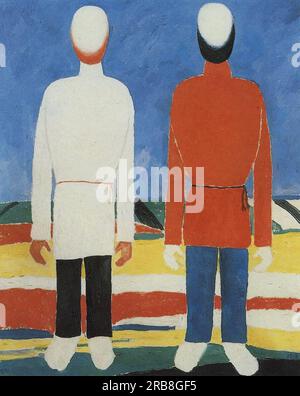 Zwei männliche Figuren 1930 von Kazimir Malevich Stockfoto