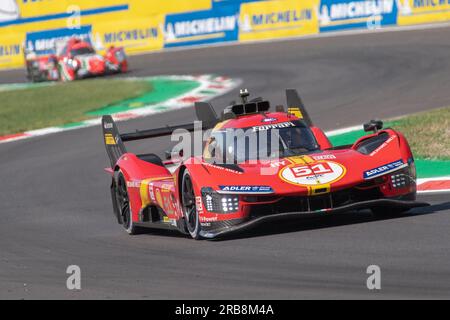 Monza Circuit, Monza, Lombardei, Italien. 7. Juli 2023. 2023 FIA-Weltausdauermeisterschaft, 6 Stunden Monza; Ferrari AF Corse Ferrari 499P Gutschrift: Action Plus Sports/Alamy Live News Stockfoto