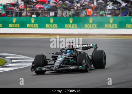 George Russell (GBR) Mercedes W14 E Performance während FORMEL 1 ARAMCO BRITISH GRAND PRIX 2023 - jUL7-9 Silverstone, Großbritannien Stockfoto