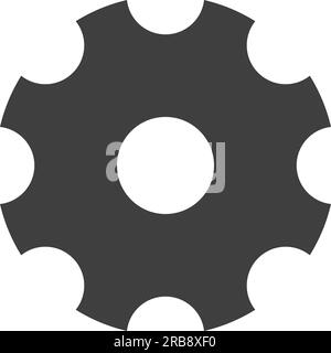 Getriebe, Vektor. Ein graues Zahnrad auf weißem Hintergrund. Vektordarstellung. Stock Vektor