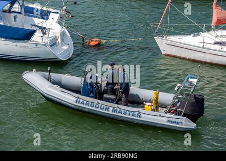 Hafenmeister-Rib-Boot in lymington Marina, lymington, New Forest, hampshire, großbritannien Stockfoto