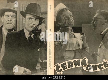 Tschechisches Programm für WILL HAY JOHN MILLS und HENRY HEWITT in DEN SCHWARZEN SCHAFEN VON WHITEHALL / CERNA OVCE 1942 Regisseure BASIL DEARDEN und WILL HAY Story / Drehbuch Angus MacPhail und John Dighton Produzent Michael Balcon Ealing Studios Stockfoto