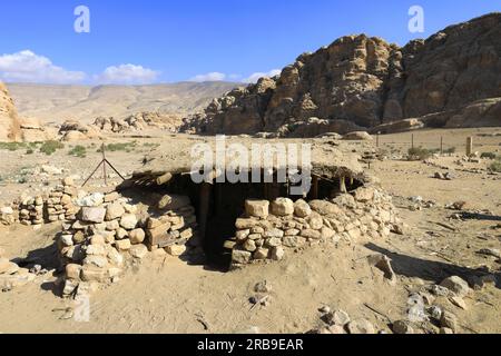 Die jungsteinzeitliche Ausgrabungsstätte des Dorfes Bayda, in der Nähe von Little Petra, Jordanien, Naher Osten Stockfoto