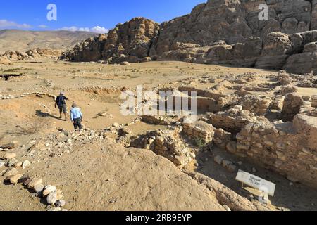 Die jungsteinzeitliche Ausgrabungsstätte des Dorfes Bayda, in der Nähe von Little Petra, Jordanien, Naher Osten Stockfoto