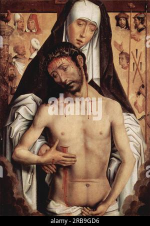 Der Mann der Trauer in den Armen der Jungfrau 1475 von Hans Memling Stockfoto