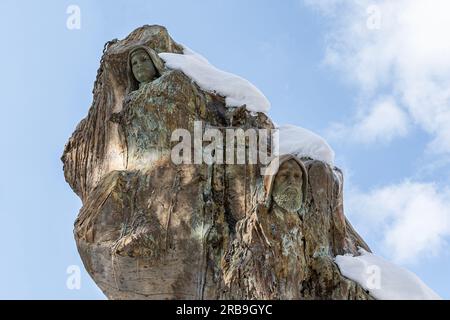 Zedernwald im Libanon im Winter Stockfoto