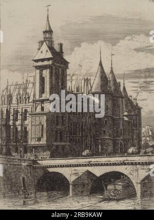 La Tour De L'Horloge 1852 von Charles Meryon Stockfoto