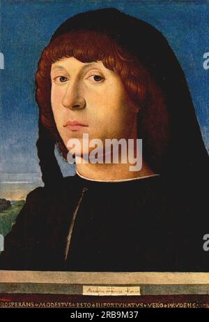 Porträt eines jungen Mannes 1478; Messina, Italien, von Antonello da Messina Stockfoto