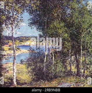 A Family of Birches 1907 von Willard Metcalf Stockfoto