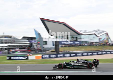 8. Juli 2023: Silverstone Circuit, Northamptonshire, England: Formel 1 2023 Aramco F1 Grand Prix: Qualifying Day; George Russell vom Mercedes Team während der Qualifizierung Stockfoto