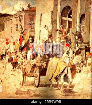 Llegada de El Libertador al templo de San Francisco von Arturo Michelena Stockfoto