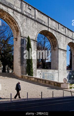Altes Aquädukt, Lissabon, Portugal Stockfoto