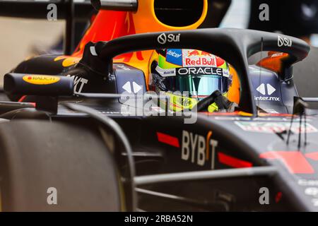 11 PEREZ Sergio (Mex), Red Bull Racing RB19, Action während des Formel 1 Aramco Großen Prix 2023, 10. Runde der Formel 1-Weltmeisterschaft 2023 vom 7. Bis 9. Juli 2023 auf der Silverstone Circuit in Silverstone, Großbritannien Stockfoto