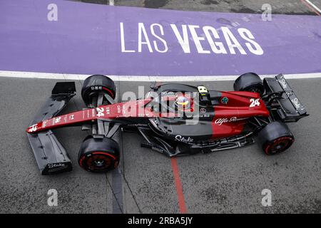 24 ZHOU Guanyu (Chi), Alfa Romeo F1 Team Einsatz C43, Action während des 2023 Formel 1 Aramco British Grand Prix, 10. Runde der Formel 1-Weltmeisterschaft 2023 vom 7. Bis 9. Juli 2023 auf der Silverstone Circuit in Silverstone, Großbritannien Stockfoto