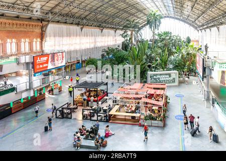 Jardín Tropical Estación de Atocha (tropischer Garten Atocha), Puerta de Atocha, Retiro, Madrid, Königreich Spanien Stockfoto