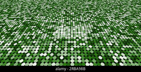 Abstraktes Muster grün schimmern Perspektive Hintergrund mit Kreisen glänzend hell und dunkel. Mosaikstruktur. Vektorgrafik Stock Vektor