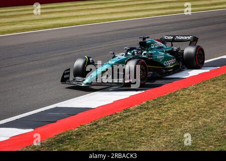 18 WALK Lance (Can), Aston Martin F1 Team AMR23, Action während des Formel 1 Aramco British Grand Prix 2023, 10. Runde der Formel 1-Weltmeisterschaft 2023 vom 7. Bis 9. Juli 2023 auf der Silverstone Circuit in Silverstone, Großbritannien Stockfoto