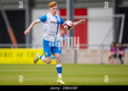 Des Barrow AFC während des Vorsaison-Freundschaftsspiels zwischen FC United of Manchester und Barrow im Broadhurst Park, Moston, am Samstag, den 8. Juli 2023. (Foto: Mike Morese | MI News) Guthaben: MI News & Sport /Alamy Live News Stockfoto