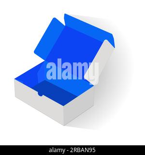 Weiße Vektordarstellung der Lebensmittelbox für Modellzwecke. Kuchenbox, Food Box, kostengünstige neue, moderne und benutzerfreundliche Food Box Stock Vektor