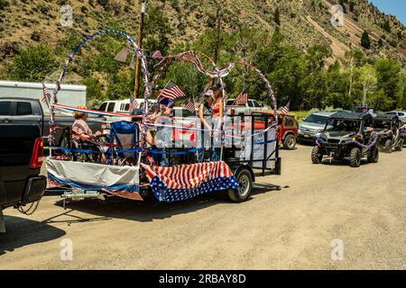 Clayton Idaho Parade am 4. Juli Stockfoto