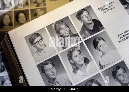 Jahrbuch der High School im Jahrgang 1970, USA Stockfoto