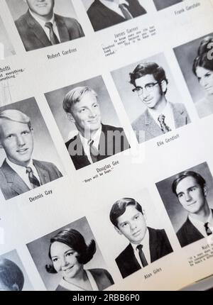 Jahrbuch der High School im Jahrgang 1970, USA Stockfoto