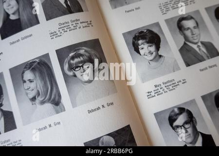 Jahrbuch der High School im Jahrgang 1970, USA Stockfoto