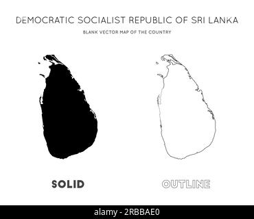 Sri Lanka Karte. Leere Vektorkarte des Landes. Grenzen von Sri Lanka für Ihre Infografik. Vektorabbildung. Stock Vektor