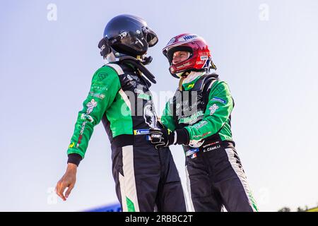 Rodez, Frankreich. 08. Juli 2023. CAMILLI Eric, VEILLAS Benjamin, Citroën C3 Rally2, Portrait während der Rallye Aveyron Rouergue Occitanie 2023, 5. Runde des Championnat de France des Rallyes 2023, vom 17. Bis 18. Juni in Rodez, Frankreich - Photo Bastien Roux/DPPI Credit: DPPI Media/Alamy Live News Stockfoto