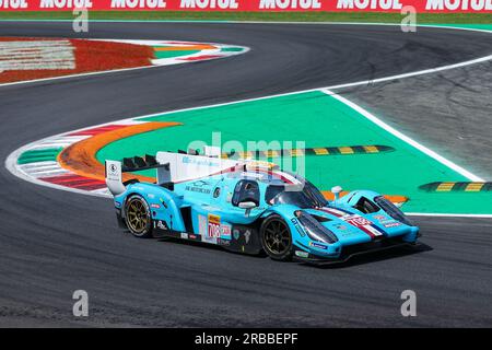 Monza, Italien. 08. Juli 2023. #708 Glickenhaus Racing - Glickenhaus 007 von Romain Dumas (FRA) in Aktion während der WEC FIA World Endurance Championship 6 Stunden Monza 2023 bei Autodromo Nazionale Monza. Kredit: SOPA Images Limited/Alamy Live News Stockfoto