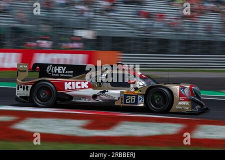 Monza, Italien. 08. Juli 2023. #28 Jota - Oreca 07 Gibson von Pietro Fittipaldi (BRA) in Aktion während der WEC FIA World Endurance Championship 6 Stunden Monza 2023 bei Autodromo Nazionale Monza. Kredit: SOPA Images Limited/Alamy Live News Stockfoto