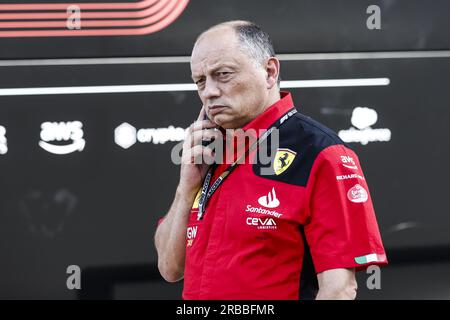 VASSEUR Frederic (FRA), Teamleiter und Geschäftsführer der Scuderia Ferrari, Portrait während der Formel 1 von Aramco 2023, der 10. Runde der Formel-1-Weltmeisterschaft 2023 vom 7. Bis 9. Juli 2023 auf der Silverstone Circuit in Silverstone, Großbritannien Stockfoto