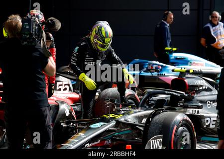 HAMILTON Lewis (gbr), Mercedes AMG F1 Team W14, Portrait während der Formel 1 des britischen Grand Prix 2023 in Aramco, 10. Runde der Formel 1-Weltmeisterschaft 2023 vom 7. Bis 9. Juli 2023 auf der Silverstone Circuit in Silverstone, Großbritannien Stockfoto