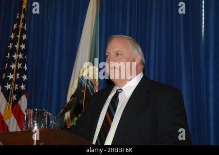 Veranstaltung im "Main Interior" zur Würdigung der Beiträge zum "Performance and Accountability Report 2008" des Innenministeriums mit Ausführungen von Stellvertretender Sekretär P. Lynn Scarlett, stellvertretender Sekretär James Cason, Direktor des Haushaltsbüros Pamela Haze, Stellvertretender Kontrolleur Danny Werfel, Direktor des Finanzmanagements Daniel Fletcher, Und Leiter des Planungs- und Leistungsmanagements Richard Beck Stockfoto