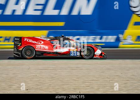 Monza, Italien. 08. Juli 2023. 31 TEAM WRT BEL Oreca 07 - Gibson Sean Gelael (IDN) Ferdinand Habsburg-Lothringen (AUT) Robin Frijns (NLD) während der FIA WEC - 6 Stunden Monza - World Endurance Championship im Autodromo di Monza am 8. Juli 2023 in Monza, Italien (Foto: Fabio Averna/Sipa USA) Guthaben: SIPA USA/Alamy Live News Stockfoto