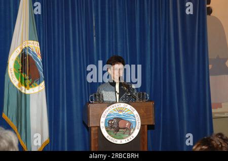 Veranstaltung im "Main Interior" zur Würdigung der Beiträge zum "Performance and Accountability Report 2008" des Innenministeriums mit Ausführungen von Stellvertretender Sekretär P. Lynn Scarlett, stellvertretender Sekretär James Cason, Direktor des Haushaltsbüros Pamela Haze, Stellvertretender Kontrolleur Danny Werfel, Direktor des Finanzmanagements Daniel Fletcher, Und Leiter des Planungs- und Leistungsmanagements Richard Beck Stockfoto