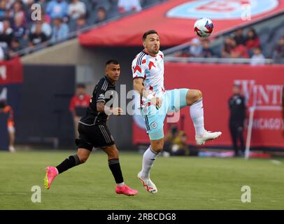 Chicago, USA, 08. Juli 2023. Rafael Czichos vom Chicago Fire FC von Major League Soccer (MLS) tritt gegen Nashville SC auf dem Soldier Field in Chicago, IL, USA an. Kredit: Tony Gadomski / All Sport Imaging / Alamy Live News Stockfoto