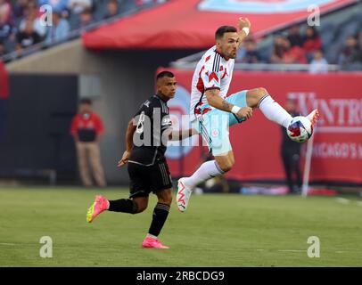 Chicago, USA, 08. Juli 2023. Rafael Czichos vom Chicago Fire FC von Major League Soccer (MLS) tritt gegen Nashville SC auf dem Soldier Field in Chicago, IL, USA an. Kredit: Tony Gadomski / All Sport Imaging / Alamy Live News Stockfoto