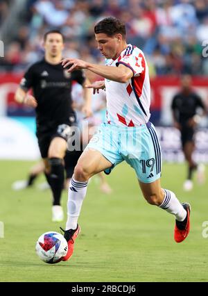 Chicago, USA, 08. Juli 2023. Georgios Koutsias vom Chicago Fire FC von Major League Soccer (MLS) spielt gegen Nashville SC auf dem Soldier Field in Chicago, IL, USA. Kredit: Tony Gadomski / All Sport Imaging / Alamy Live News Stockfoto