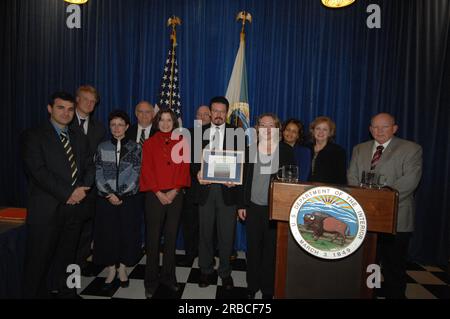 Veranstaltung im "Main Interior" zur Würdigung der Beiträge zum "Performance and Accountability Report 2008" des Innenministeriums mit Ausführungen von Stellvertretender Sekretär P. Lynn Scarlett, stellvertretender Sekretär James Cason, Direktor des Haushaltsbüros Pamela Haze, Stellvertretender Kontrolleur Danny Werfel, Direktor des Finanzmanagements Daniel Fletcher, Und Leiter des Planungs- und Leistungsmanagements Richard Beck Stockfoto