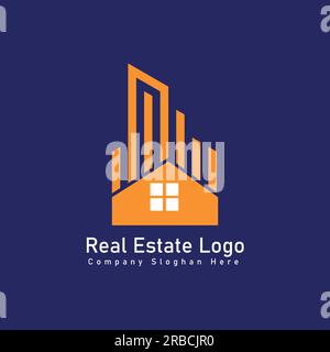 Immobilienlogo, Abstract-Logo des Immobilienunternehmens, Logo des Immobilienunternehmens, Logo des Unternehmens für Unternehmen, Designvorlage des Vector-Logos Stock Vektor