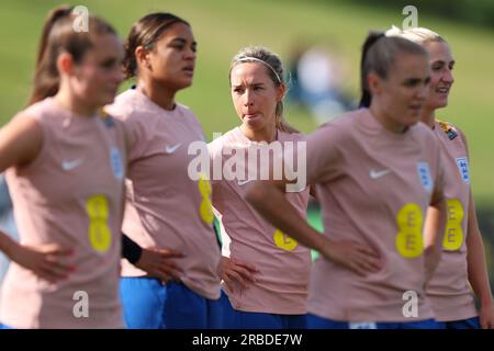 Bokarina, Australien. 09. Juli 2023. Bokarina, Australien, Juli 9. 2023: Jordan Nobbs (12 England) während eines Trainings zur FIFA Womens World Cup 2023 im Sunshine Coast Stadium in Bokarina, Australien. (James Whitehead/SPP) Kredit: SPP Sport Press Photo. Alamy Live News Stockfoto