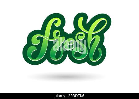 Frische Vektorschrift. Handgeschriebene Schriftzeichen für Restaurant, Café-Menü. Vektorelemente für Etiketten, Logos, Abzeichen, Aufkleber oder Symbole. Vektor-Illustration Stock Vektor