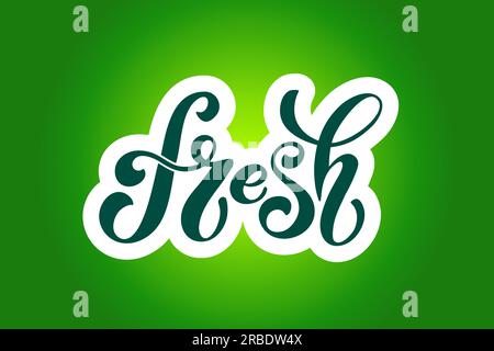 Frische Vektorschrift. Handgeschriebene Schriftzeichen für Restaurant, Café-Menü. Vektorelemente für Etiketten, Logos, Abzeichen, Aufkleber oder Symbole. Vektor-Illustration Stock Vektor