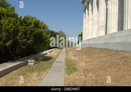Minister Dirk Kempthorne besucht das Lincoln Memorial in Washington, D.C., um eine Tour zu Unternehmen und Gespräche mit dem National Park Service und den USA zu führen Parkpolizei Stockfoto