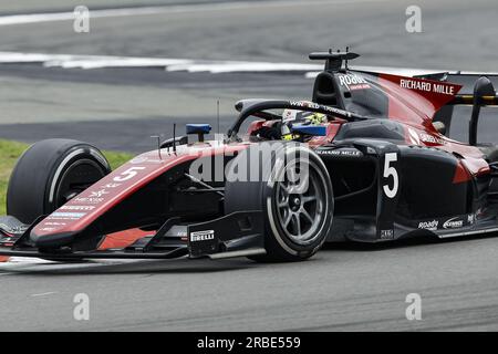 05 POURCHAIRE Theo (FRA), ART Grand Prix, Dallara F2, Action während der 8. Runde der FIA Formel-2-Meisterschaft 2023 vom 7. Bis 9. Juli 2023 auf der Silverstone Circuit in Silverstone, Großbritannien Stockfoto