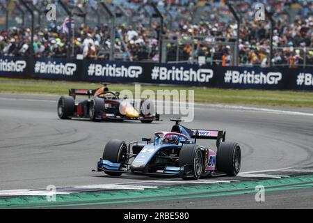 14 DOOHAN Jack (aus), UNI-Virtuosi Racing, Dallara F2, Action während der 8. Runde der FIA-Formel-2-Meisterschaft 2023 vom 7. Bis 9. Juli 2023 auf der Silverstone Circuit in Silverstone, Großbritannien Stockfoto