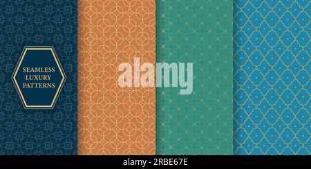 Vector nahtlose geometrische Ziermuster – elegantes Design mit hohem Anteil. Luxuriöse Vintage-Hintergründe Stock Vektor