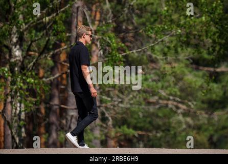 Karlstad, Schweden, 8. Juli, 2023 SS 16 - COLIN's 2 (POWER STAGE) ERC Bauhaus Royal Rally of Scandinavia Marcus Ericsson Gewinner von Indy500 2022 Credit: PEO Mšller/Alamy Live News Stockfoto